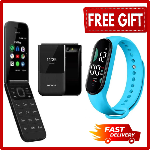 Nokia 2720 Flip Mobile, Mobile Phone, Dual Screen, Equipped with 4G Internet - Long Battery Life - Compact and Strong Dual Sim Card 4 GB Internal Memory, 512 MB RAM, kabambe/katululu/mulika mwizi/