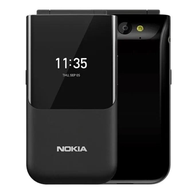 Nokia 2720 Flip Mobile, Mobile Phone, Dual Screen, Equipped with 4G Internet - Long Battery Life - Compact and Strong Dual Sim Card 4 GB Internal Memory, 512 MB RAM, kabambe/katululu/mulika mwizi/