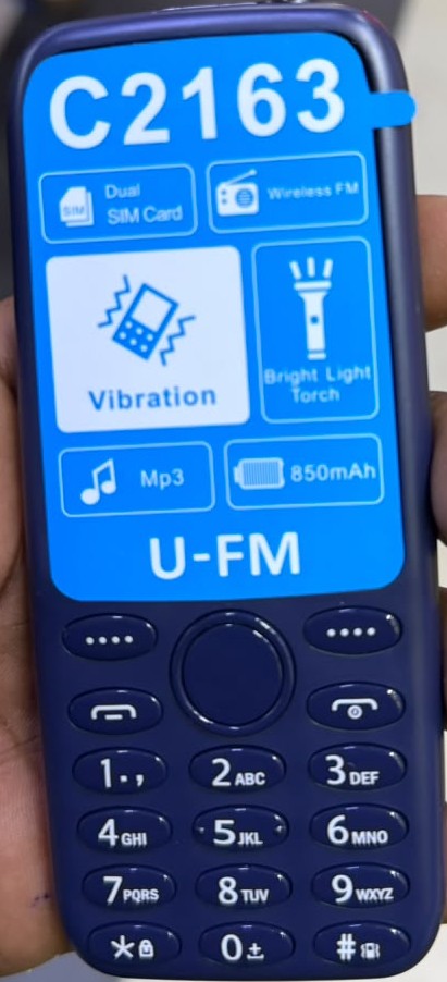 LIMITED DISCOUNT💃🏻💃🏻🔥🔥 !! BRAND NEW  UFM C2163 DUAL SIM CARD FEATURE PHONE WITH Bluetooth /Wireless FM/SD Slot kabambe/katululu/mulika mwizi/button feature phone
