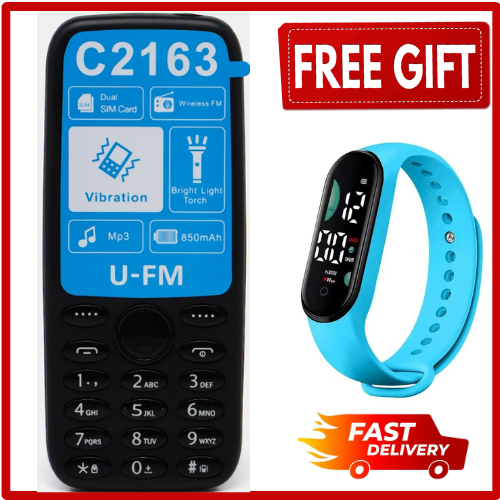 LIMITED DISCOUNT💃🏻💃🏻🔥🔥 !! BRAND NEW  UFM C2163 DUAL SIM CARD FEATURE PHONE WITH Bluetooth /Wireless FM/SD Slot kabambe/katululu/mulika mwizi/button feature phone
