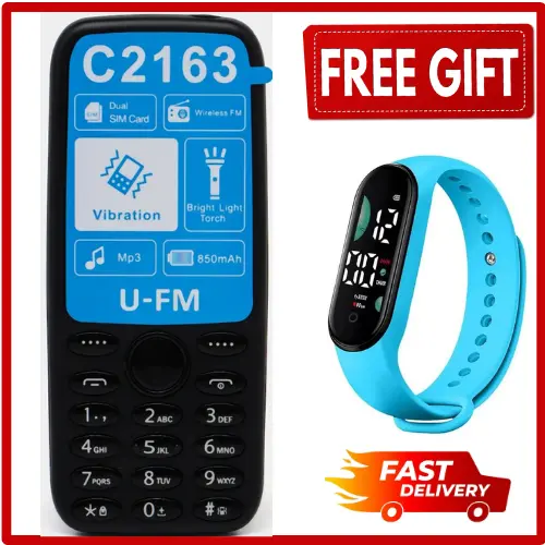 LIMITED DISCOUNT💃🏻💃🏻🔥🔥 !! BRAND NEW  UFM C2163 DUAL SIM CARD FEATURE PHONE WITH Bluetooth /Wireless FM/SD Slot kabambe/katululu/mulika mwizi/button feature phone