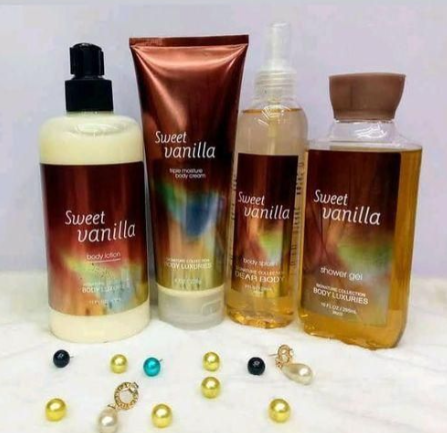 Dear Body Sweet Vanilla Body Care Set – Long Lasting Fragrance Combo (Shower Gel, Body Lotion, Body Cream & Body Mist) Moisturizing & Perfume Gift Set