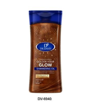 Dr. Davey Golden Glow Shimmering Body Oil – Instant Radiant Skin Glow, Deep Moisturizing & Long-Lasting Glow Oil for All Skin Types
