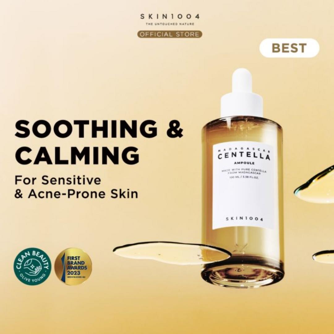 SKIN1004 Madagascar Centella Ampoule, a K-beauty product designed to soothe and hydrate sensitive skin.