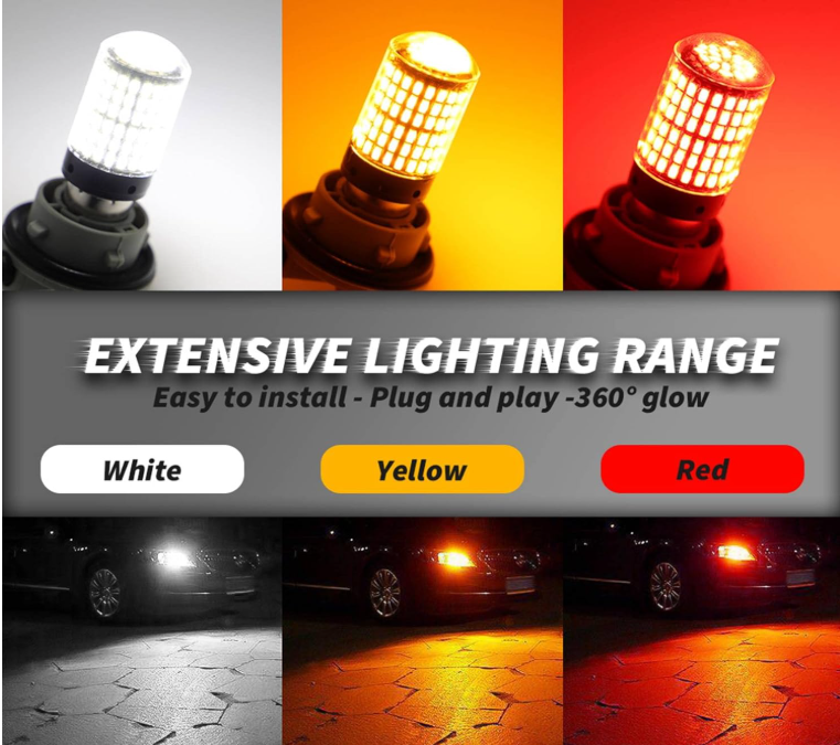 360° Car LED Bulbs Signal/Brake/Reverse 2 pcs