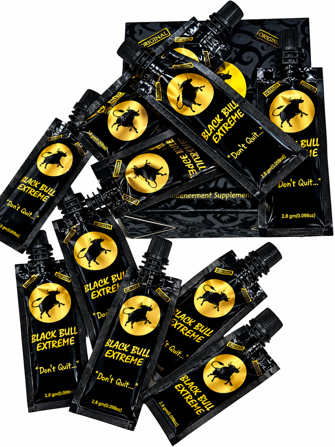 8 sachets of (BLACK) Bull Extreme – Male Enhancement Honey.