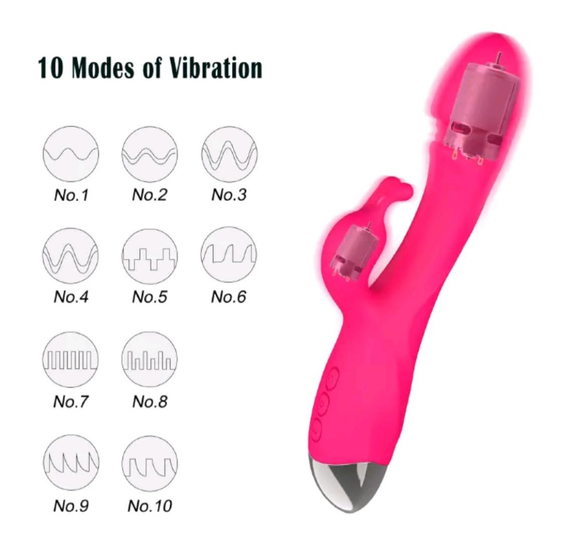 Realistic Dildo Rabbit Veined G Spot Vibrator Rechargeable Waterproof Powerful Vibrating Clit Stimulator Handhold Dual Motors Massager Adult Sex Toy for Ladies Women Couple