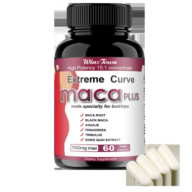 Extreme Butt & Hip Curve Maca Plus Capsules (7500mg) | Dietary Supplement made specialty for Butt/hips EnhancementMade with All Natural Ingredients and No Weight Gain or Known Side Effects- 60capsules