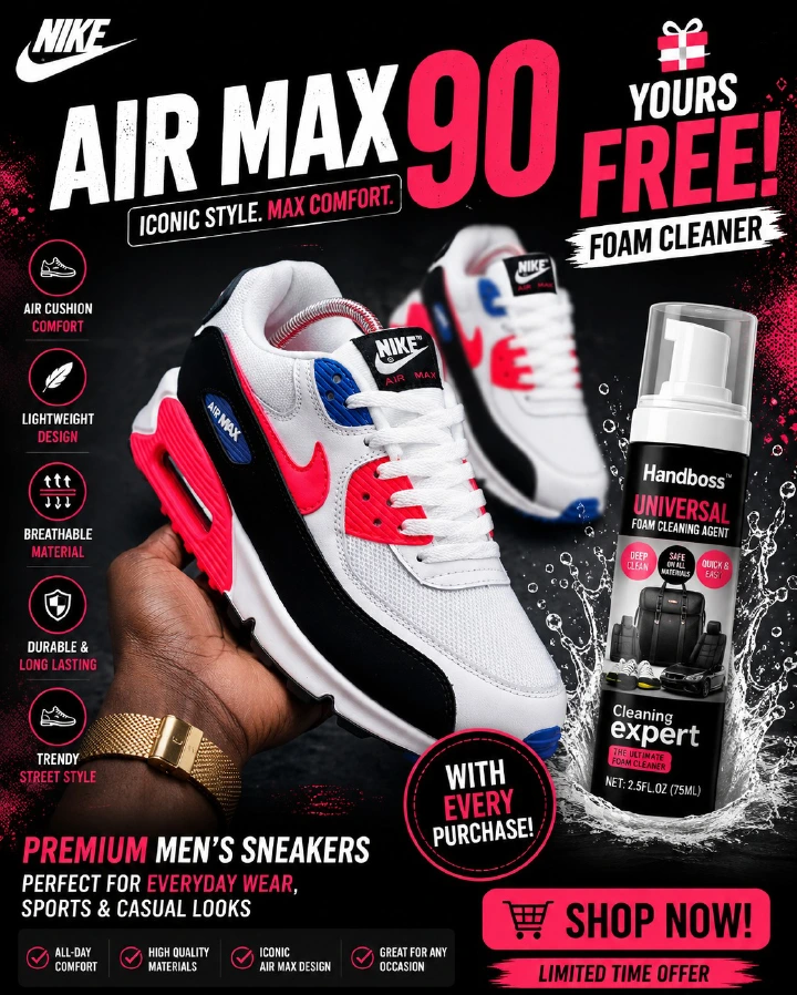 🔥 (Free Foam Cleaner Gift) 🔥 Air Max 90 Neon white Unisex Sneakers – Men’s Cushioned Running Shoes, Streetwear Trainers, Comfortable Sports Shoes, Casual Fashion Sneakers with Air Sole Unit