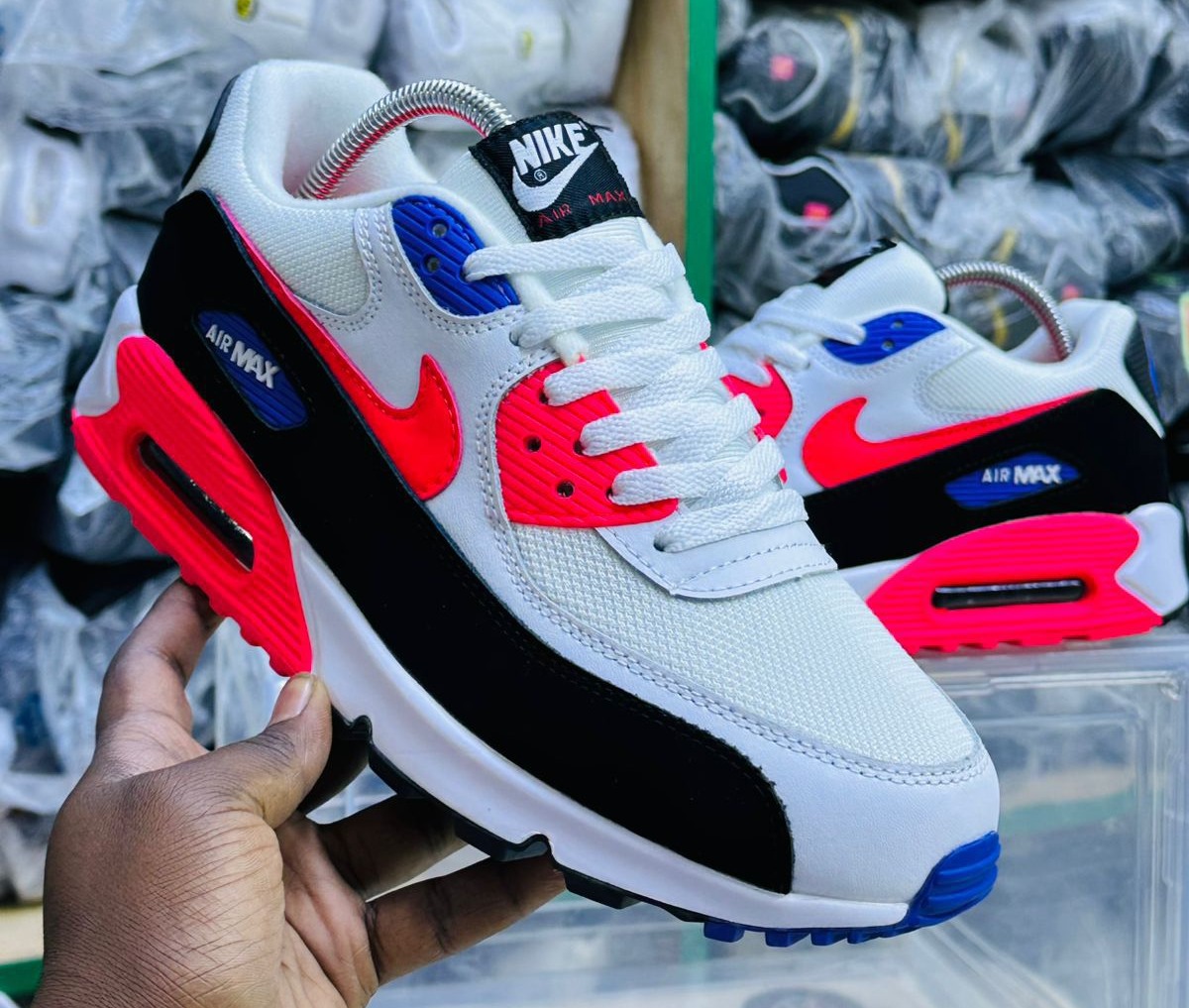 🔥 (Free Foam Cleaner Gift) 🔥 Air Max 90 Neon white Unisex Sneakers – Men’s Cushioned Running Shoes, Streetwear Trainers, Comfortable Sports Shoes, Casual Fashion Sneakers with Air Sole Unit