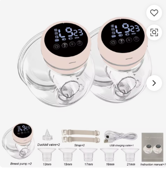 Wearable Double Electric for Hands-Free Automatic Massage Painless Milk Expression BPA Free Rechargeable for Nursing Mothers