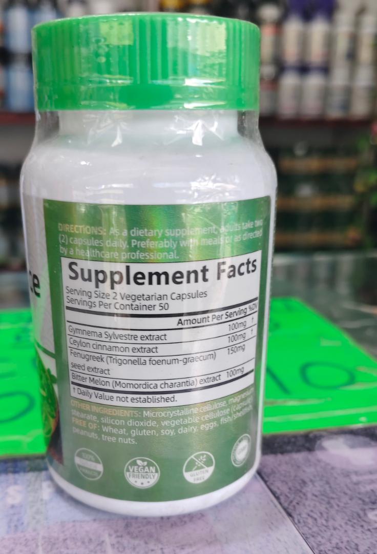 SUGAR BALANCE 500 mg (100 capsules)Blood Sugar Support Complex (100 capsules)- 20 Active Ingredients Cinnamon Chromium Mulberry - Glucose Metabolism & Sugar Balance -  Daily Supplement for Men &