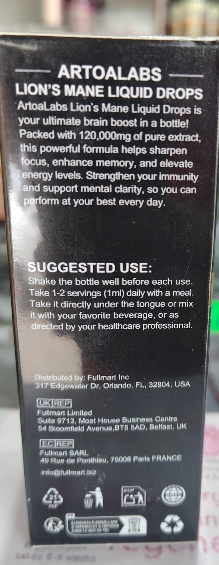 LIONS MANE LIQUID DROPS (boost memory,boost energy, help kids with slow learning, support nerve health