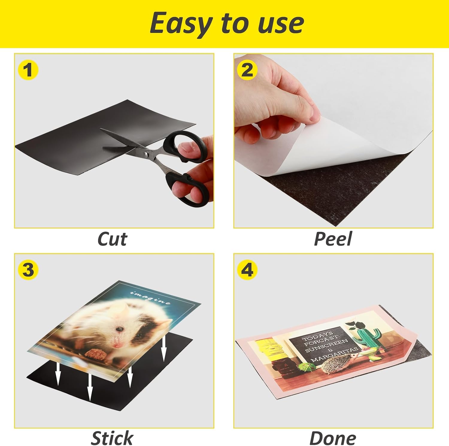 10 Pcs Magnetic Sheets with Adhesive for Making Fridge Magnets