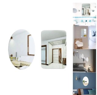 Modern Home Décor Mirror Peel and Stick Mirror . Unbreakable  Wall Flexible Mirror peel and stick mirror – Shatterproof Decorative Mirror for Home & Gym Use
