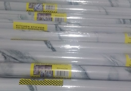 2 meters Waterproof Oil-proof Wall Paper Self-Adhesive Marble Film Oil-Proof Heat-Resistant Kitchen Wall Stickers for Cabinet Home Renovation Decorative Wallpaper for Countertops Desk Cover
