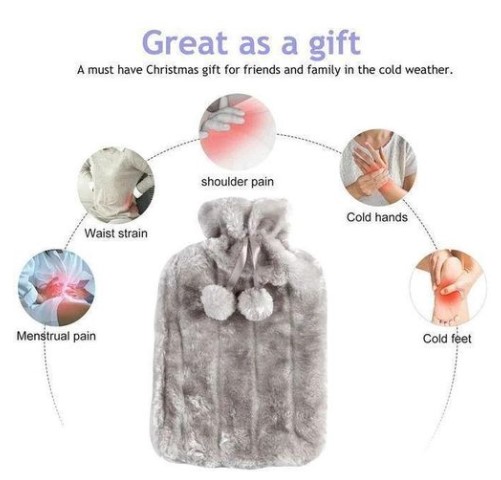 2 litresHot Water Bottle Heating Pad  Cute Cartoon Design Soft Cover Thick Rubber Hot Water Bag for Menstrual Cramps, Pain Relief, Hot and Cold Therapies, Hand Feet Warmer  bed warmer, body warmer 2l