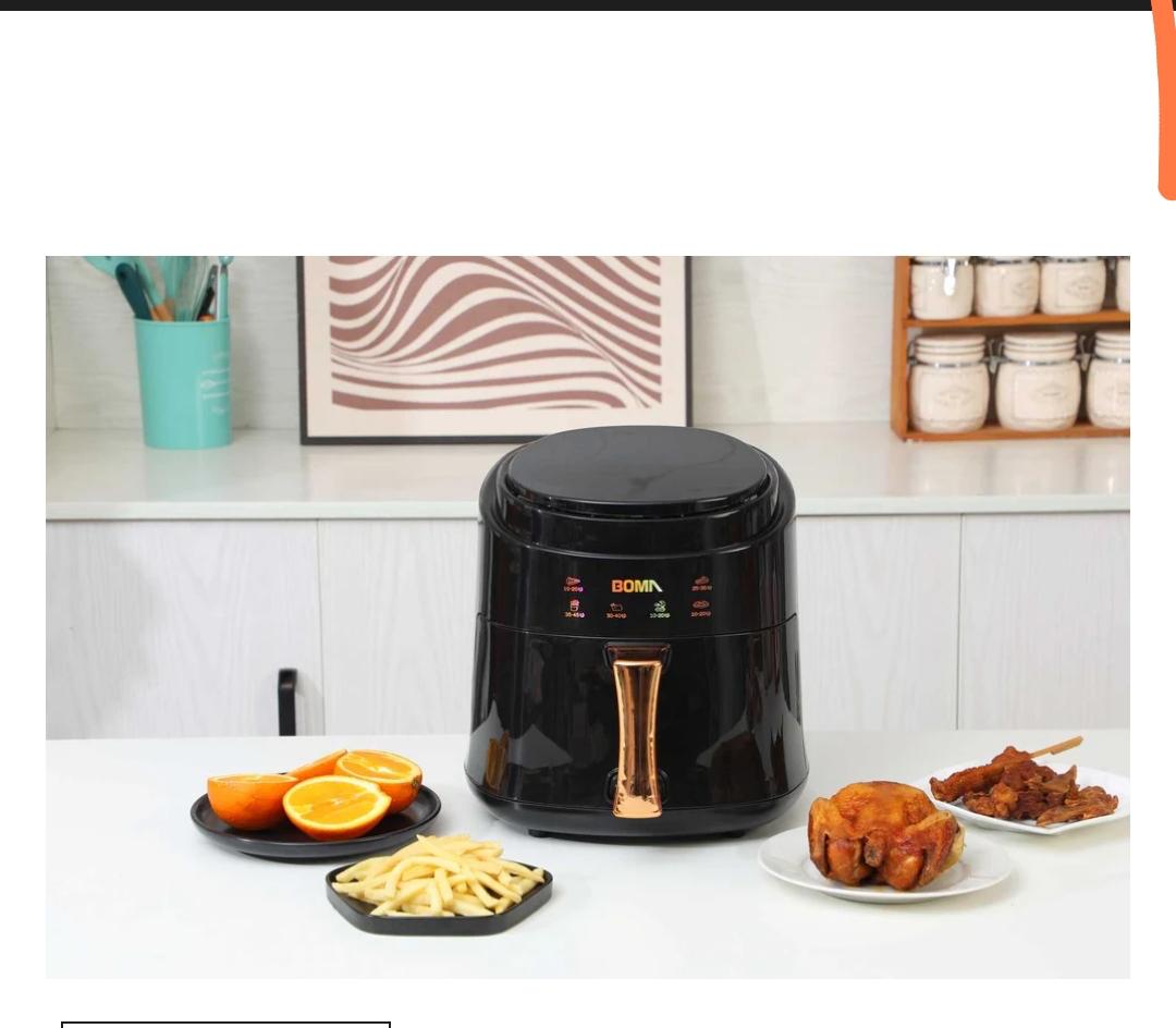 Boma Air Fryer 8L – Digital Touch Control Air Fryer with Adjustable Temperature, Cooking Presets, 1400W Power and Non-Stick Bowl for Low-Oil Cooking