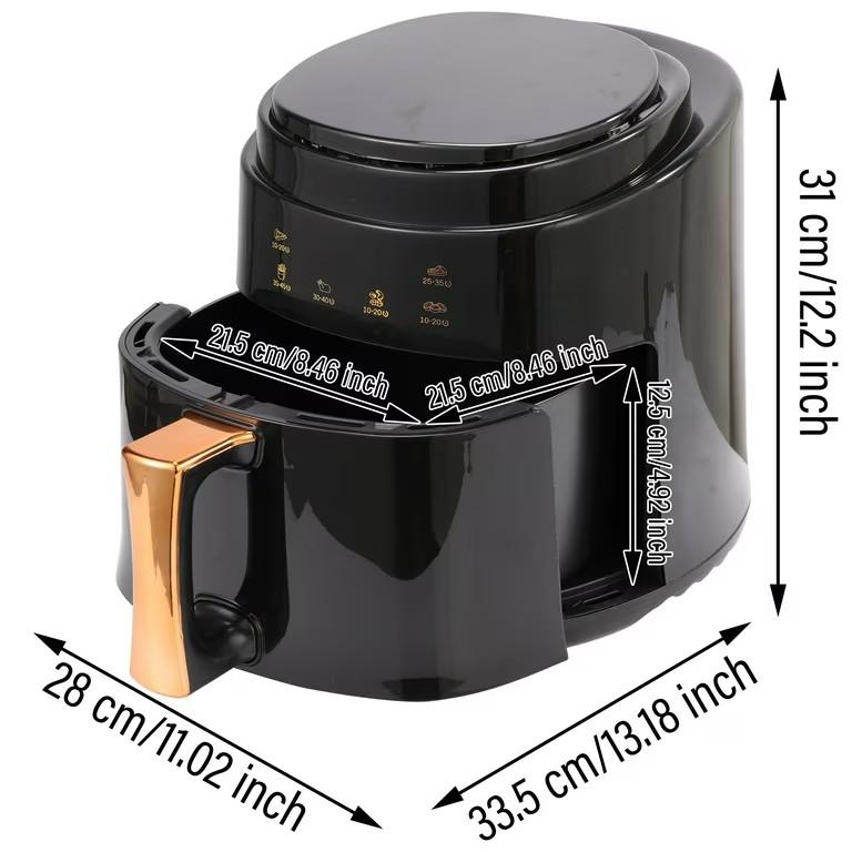 Boma Air Fryer 8L – Digital Touch Control Air Fryer with Adjustable Temperature, Cooking Presets, 1400W Power and Non-Stick Bowl for Low-Oil Cooking