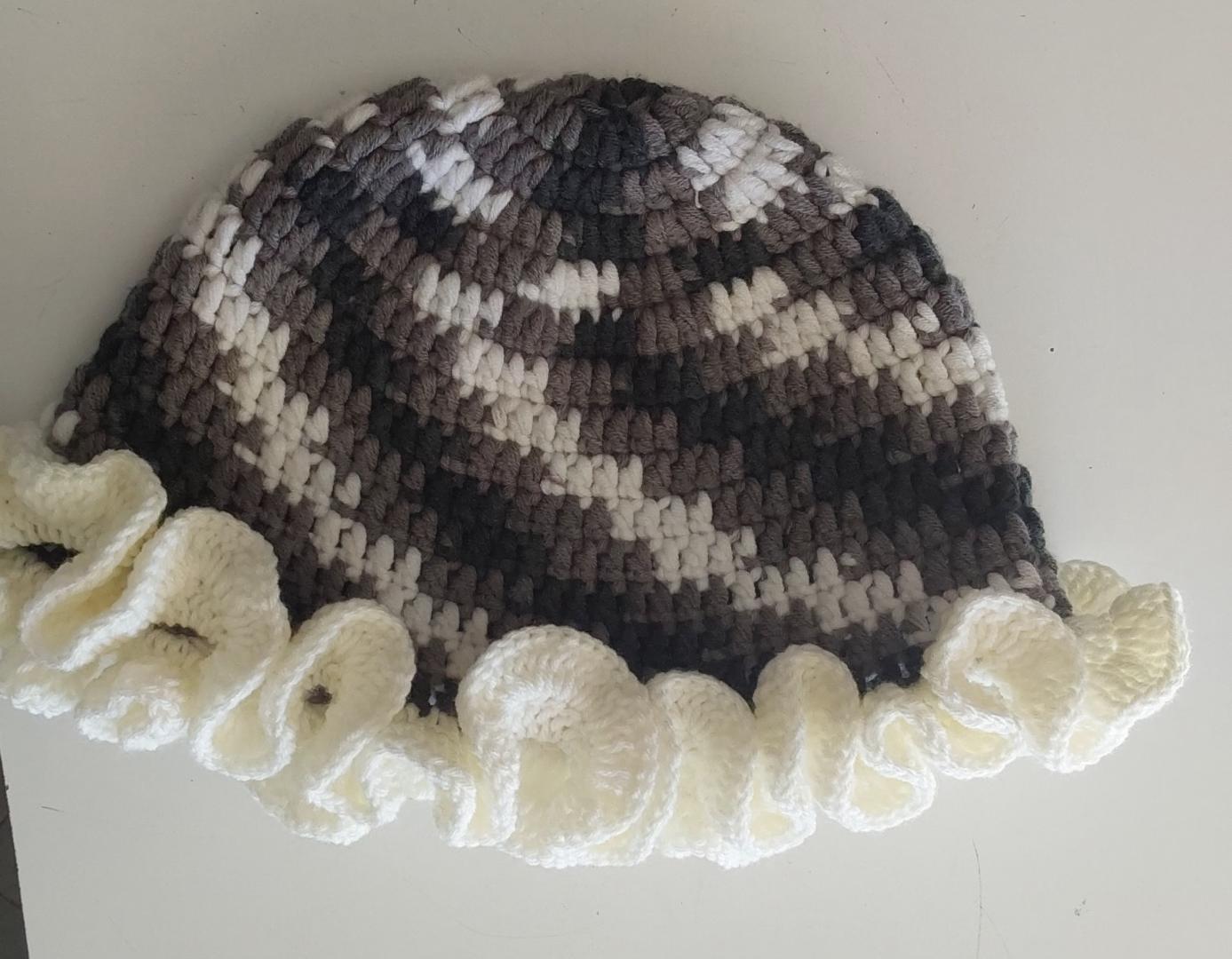 Handmade Crochet Ruffle Milk Cotton Bucket Hat