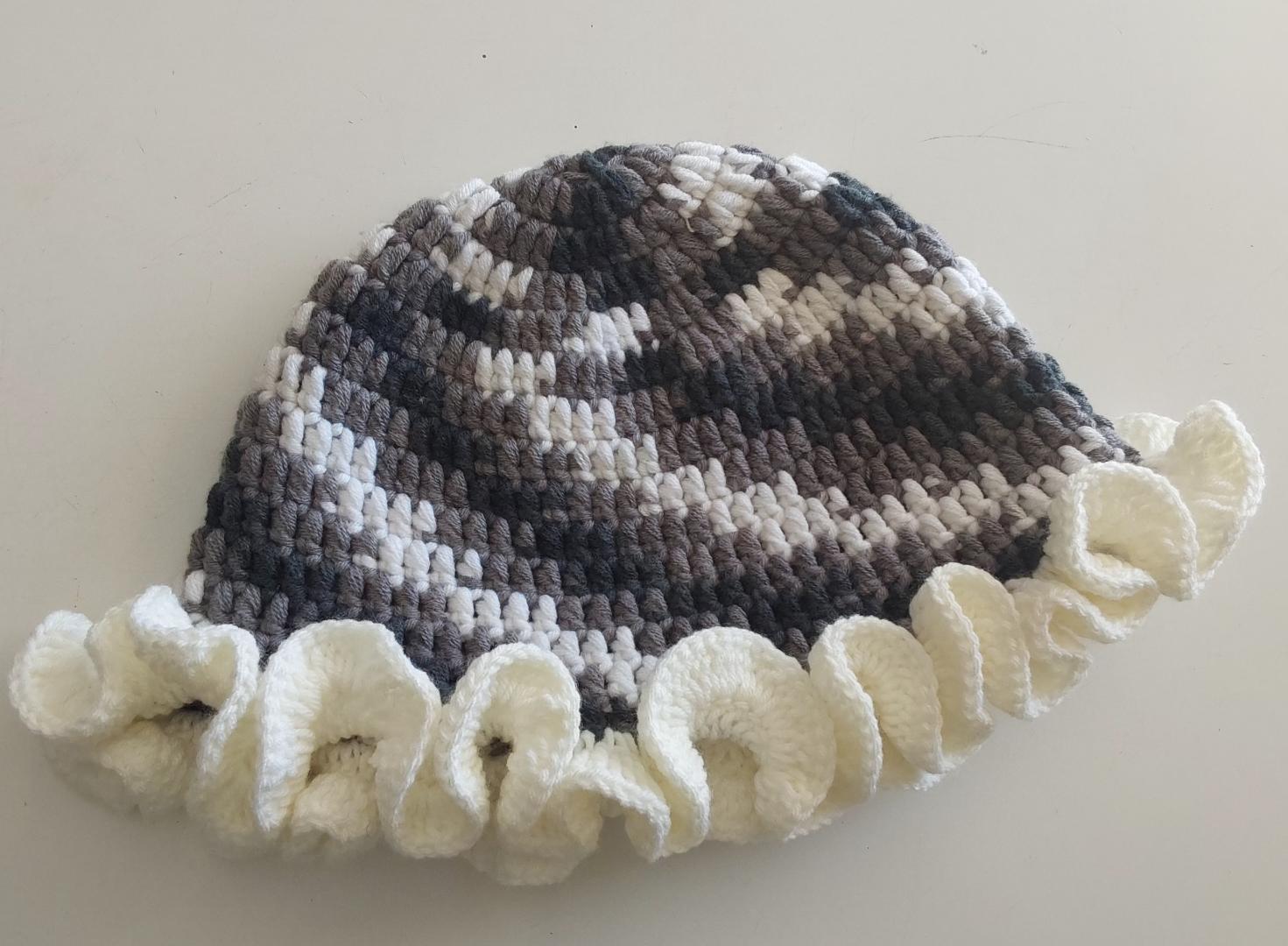 Handmade Crochet Ruffle Milk Cotton Bucket Hat