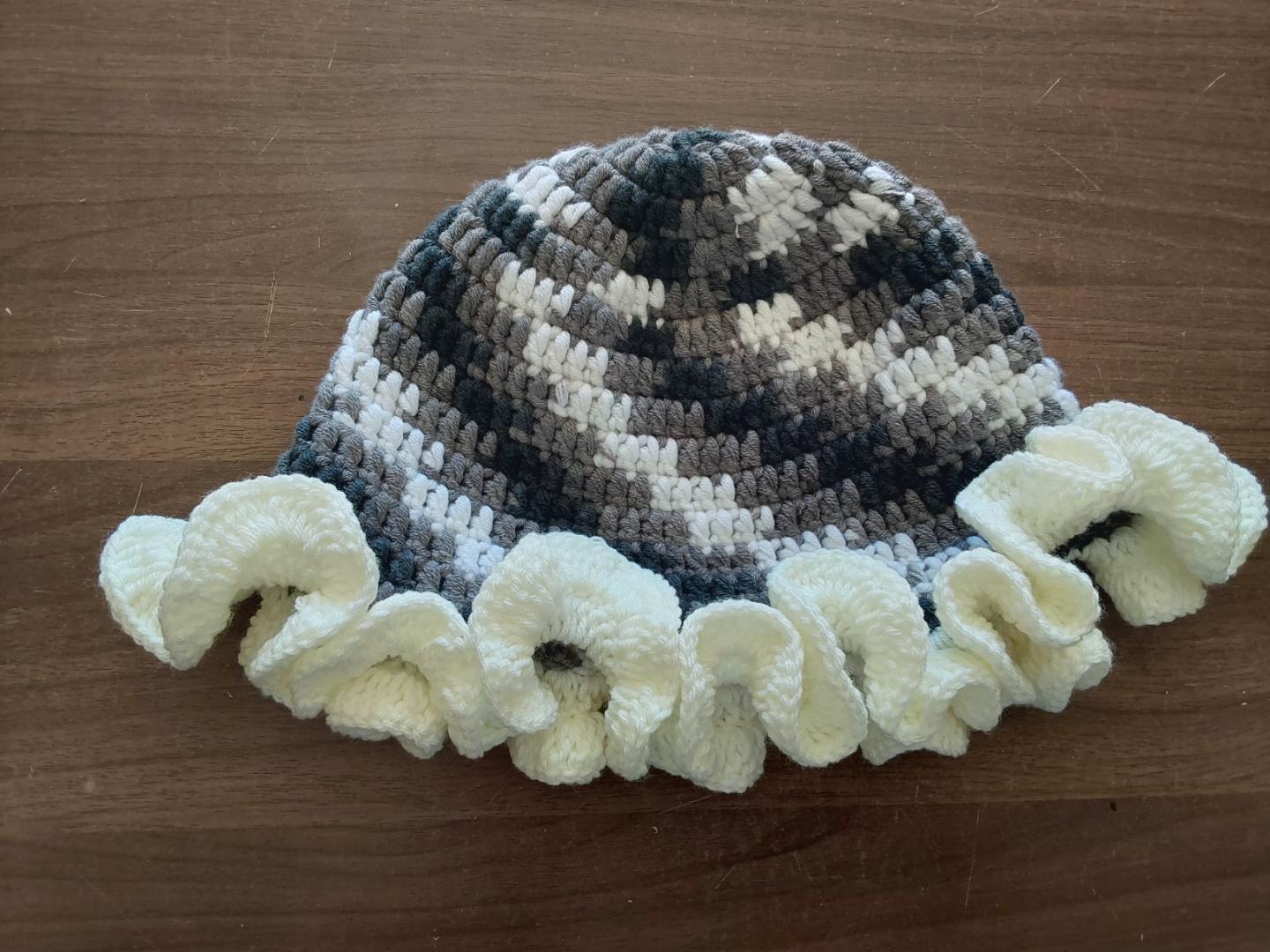 Handmade Crochet Ruffle Milk Cotton Bucket Hat