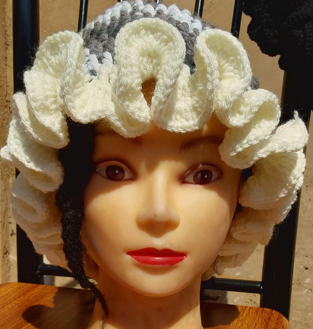 Handmade Crochet Ruffle Milk Cotton Bucket Hat