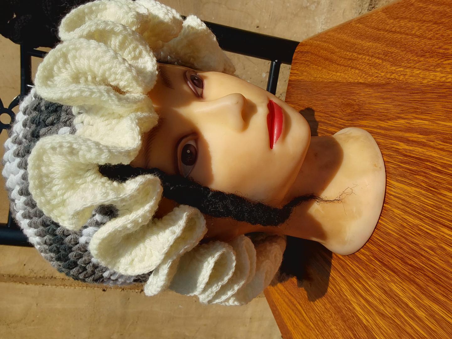 Handmade Crochet Ruffle Milk Cotton Bucket Hat