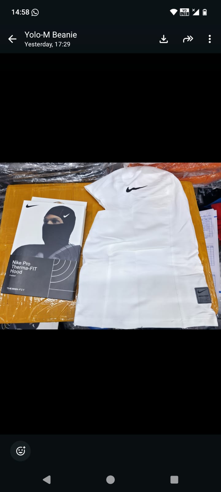 🔥 Nike Pro Therma-FIT Hood Balaclava –White Winter Face Mask Ski Mask Beanie Full Coverage Cold Weather Sports Hood (mavins, caps, head wraps, head bands)