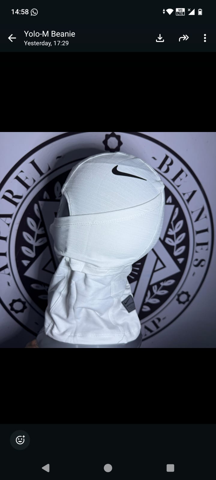 🔥 Nike Pro Therma-FIT Hood Balaclava –White Winter Face Mask Ski Mask Beanie Full Coverage Cold Weather Sports Hood (mavins, caps, head wraps, head bands)