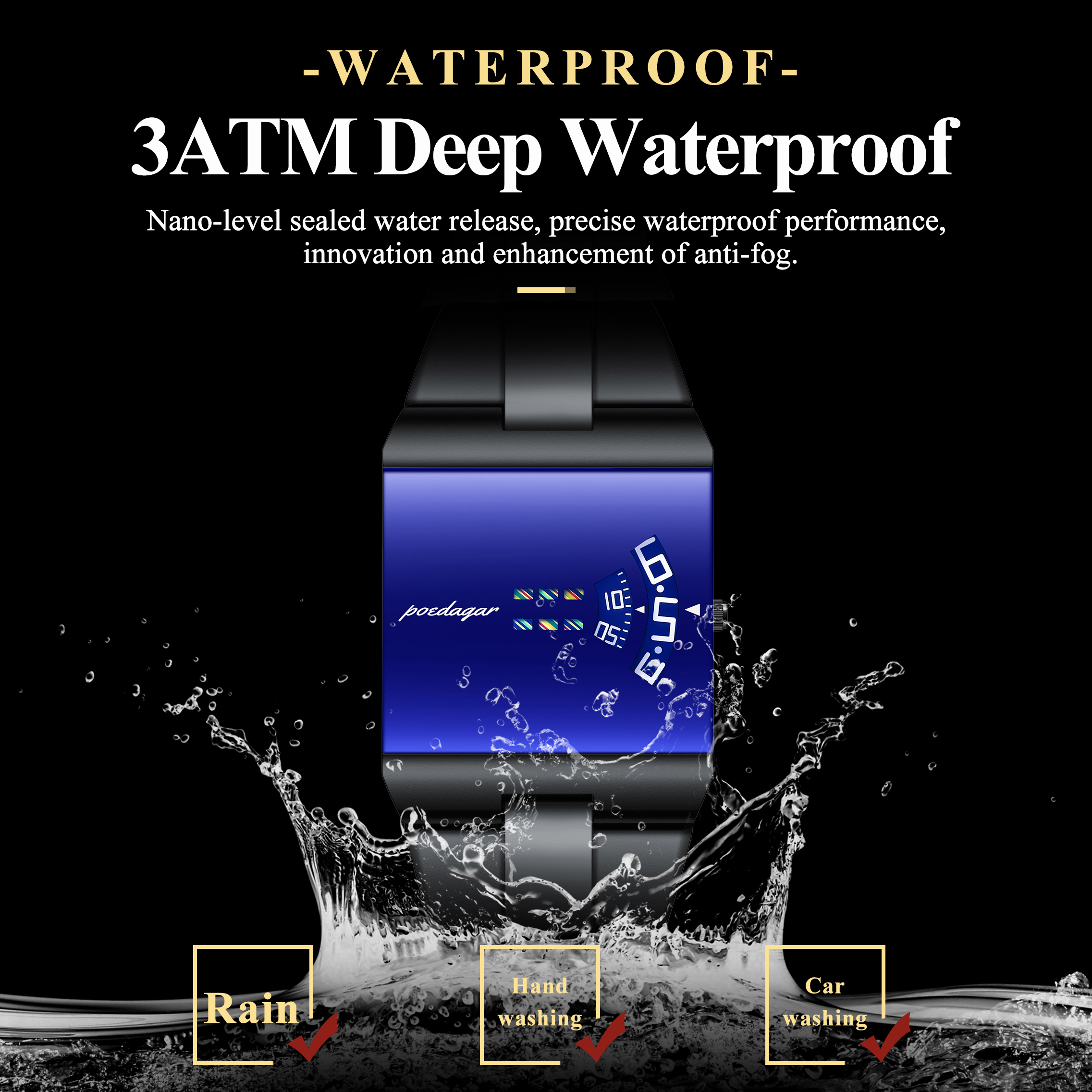 POEDAGAR Official Certified Product 2025 New waterproof ultra-thin men's night vision watch calendar quartz watch