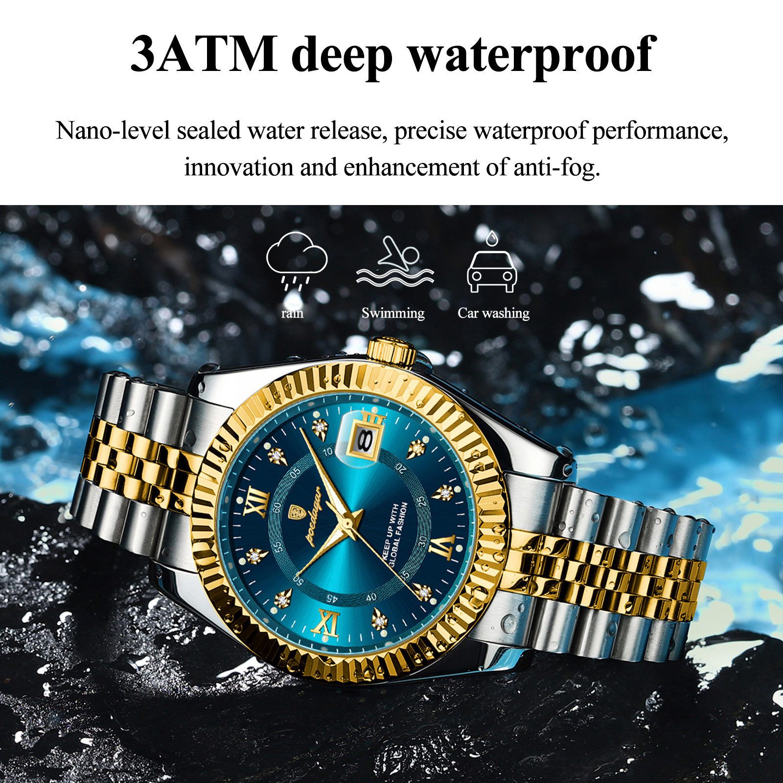 POEDAGAR Official Certified Product 2025 New waterproof ultra-thin men's night vision watch calendar quartz watch