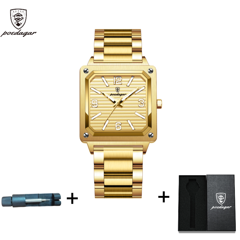 POEDAGAR Official Certified Product 2024 New waterproof ultra-thin men's night vision watch calendar quartz watch