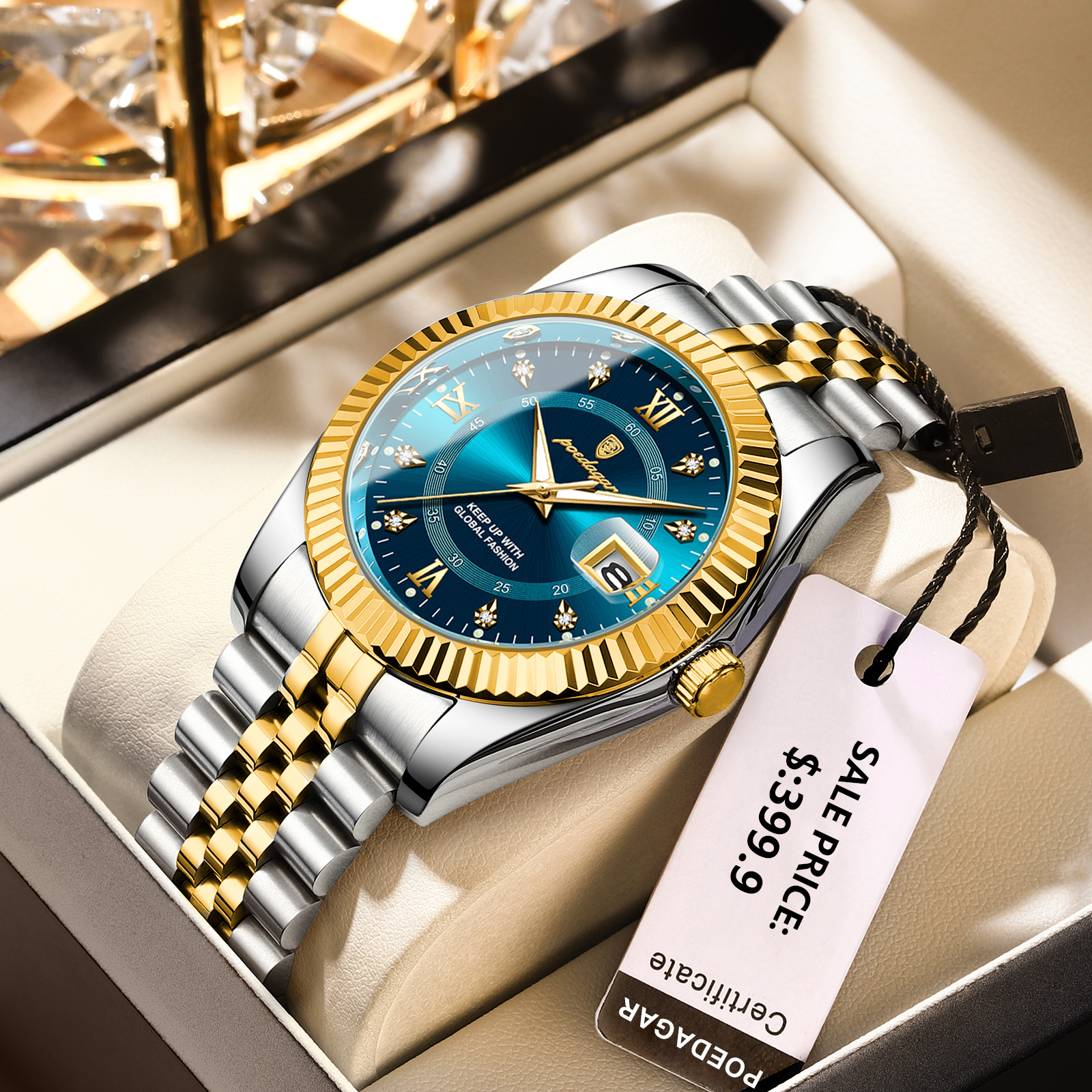 POEDAGAR Official Certified Product 2025 New waterproof ultra-thin men's night vision watch calendar quartz watch
