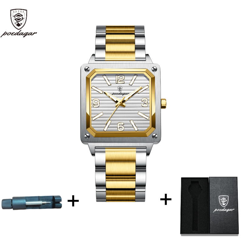 POEDAGAR Official Certified Product 2024 New waterproof ultra-thin men's night vision watch calendar quartz watch