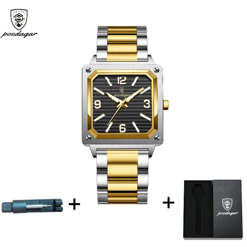 POEDAGAR Official Certified Product 2024 New waterproof ultra-thin men's night vision watch calendar quartz watch