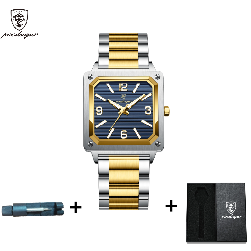 POEDAGAR Official Certified Product 2024 New waterproof ultra-thin men's night vision watch calendar quartz watch