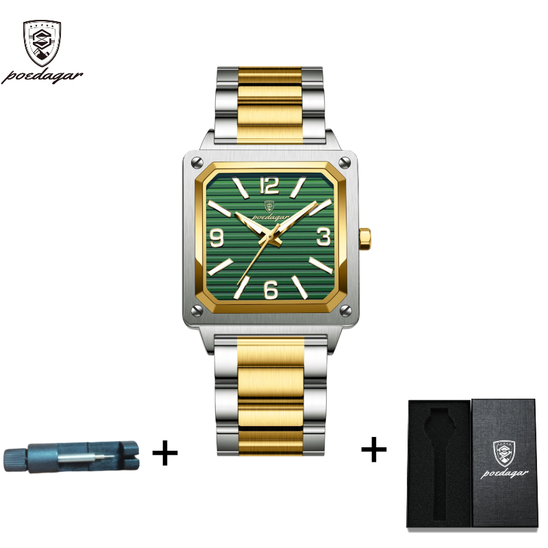 POEDAGAR Official Certified Product 2024 New waterproof ultra-thin men's night vision watch calendar quartz watch
