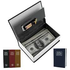 Portable Dictionary Book Safe Box with Key Lock - Hidden Metal Diversion Safe for Cash, Jewelry, Passports & Valuables for Home, Office & Travel