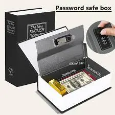 Portable Dictionary Book Safe Box with Key Lock - Hidden Metal Diversion Safe for Cash, Jewelry, Passports & Valuables for Home, Office & Travel