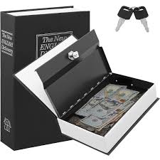Portable Dictionary Book Safe Box with Key Lock - Hidden Metal Diversion Safe for Cash, Jewelry, Passports & Valuables for Home, Office & Travel