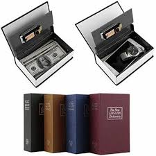 Portable Dictionary Book Safe Box with Key Lock - Hidden Metal Diversion Safe for Cash, Jewelry, Passports & Valuables for Home, Office & Travel