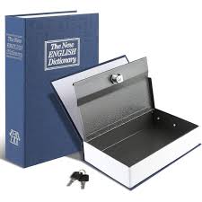 Portable Dictionary Book Safe Box with Key Lock - Hidden Metal Diversion Safe for Cash, Jewelry, Passports & Valuables for Home, Office & Travel