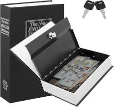 Portable Dictionary Book Safe Box with Key Lock - Hidden Metal Diversion Safe for Cash, Jewelry, Passports & Valuables for Home, Office & Travel