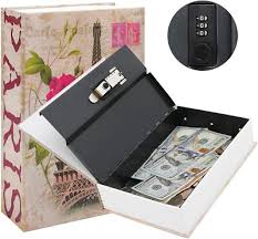 Portable Dictionary Book Safe Box with Key Lock - Hidden Metal Diversion Safe for Cash, Jewelry, Passports & Valuables for Home, Office & Travel