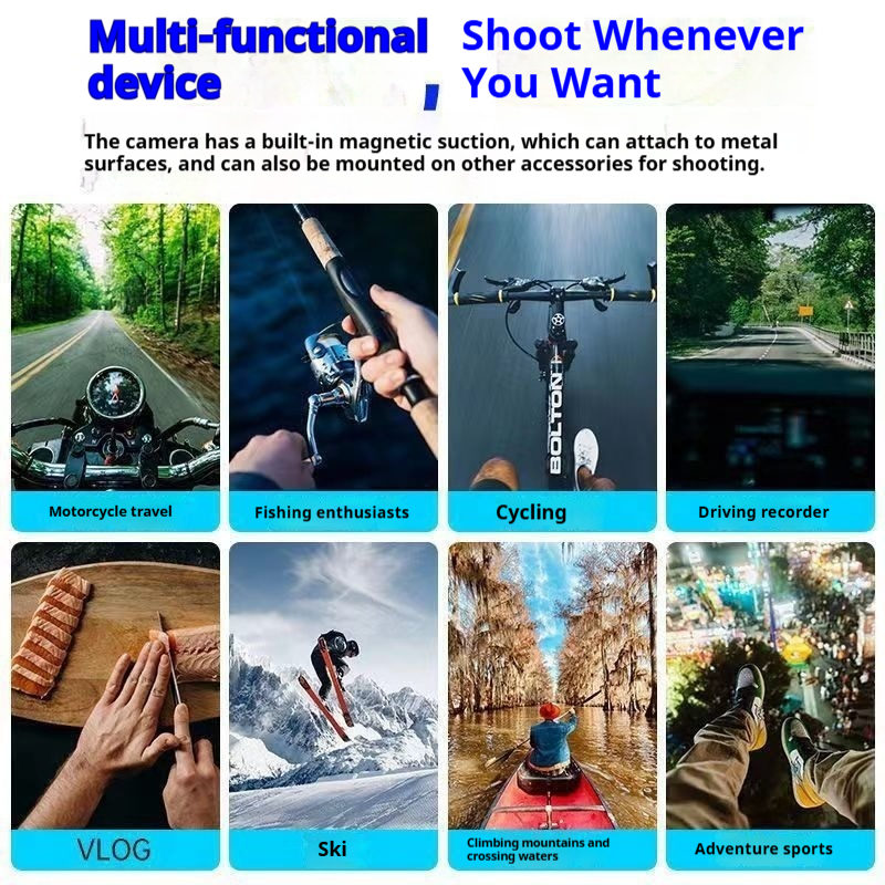 【 Gift of 32GB memory card 】Magnetic Portable Thumb Action Camera, WIFI Version HD Pocket Camcorder, First-Person View Shooting Camera for Home Monitoring Pet Recording Outdoor Vlog