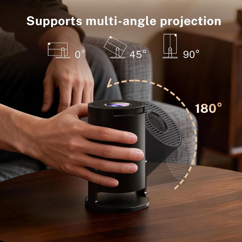 【  anniversary celebration】 HY300 PRO+2026 | Equipped with WiFi 6 and Bluetooth 5.4 built-in applications Android 141080P 4K HD support automatic trapezoidal projector 180 ° rotating projection TV
