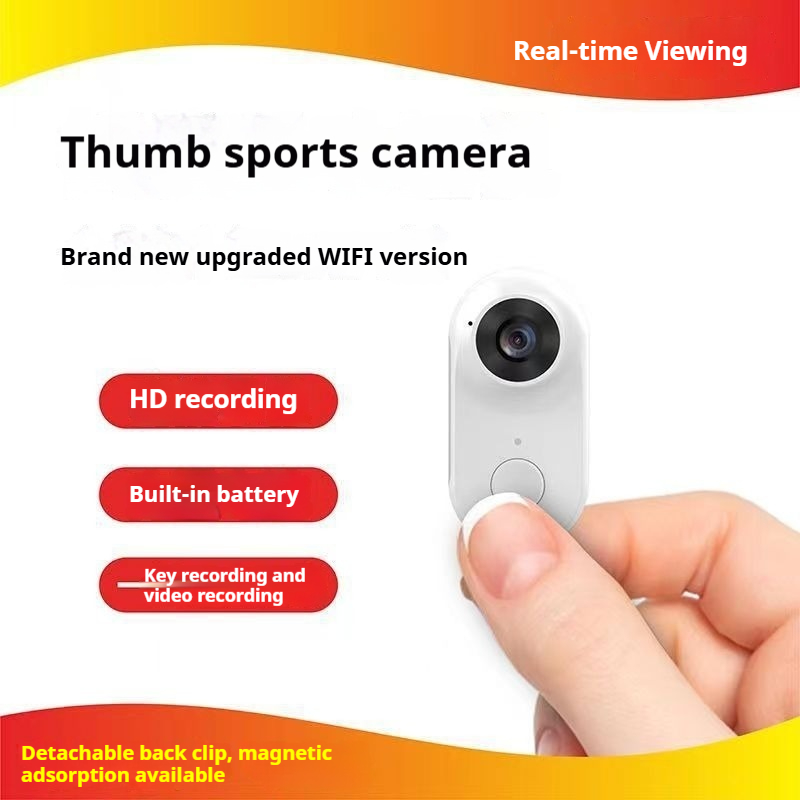 【 Gift of 32GB memory card 】Magnetic Portable Thumb Action Camera, WIFI Version HD Pocket Camcorder, First-Person View Shooting Camera for Home Monitoring Pet Recording Outdoor Vlog