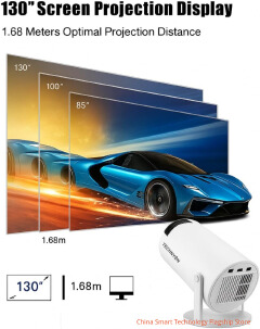 【Gift of USB flash drive】HY300 | Android 14 version. 1080P high-definition projector Supports WIFI, Bluetooth connection, and 12000 lumens Screen mirroring for iOS/Android | Compatible with gaming