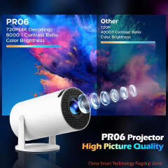 【Gift of USB flash drive】HY300 | Android 14 version. 1080P high-definition projector Supports WIFI, Bluetooth connection, and 12000 lumens Screen mirroring for iOS/Android | Compatible with gaming